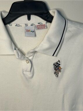 Vintage Disney Mickey Mouse Womens M White Golf Polo Short Sleeve Embroidered